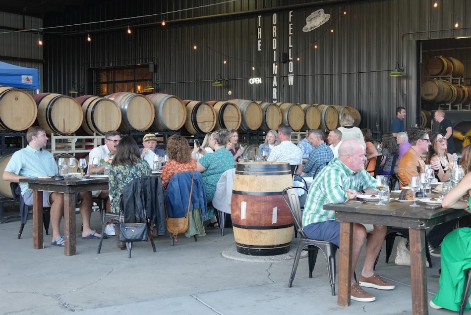 Guests gathering at The Ordinary Fellow winery